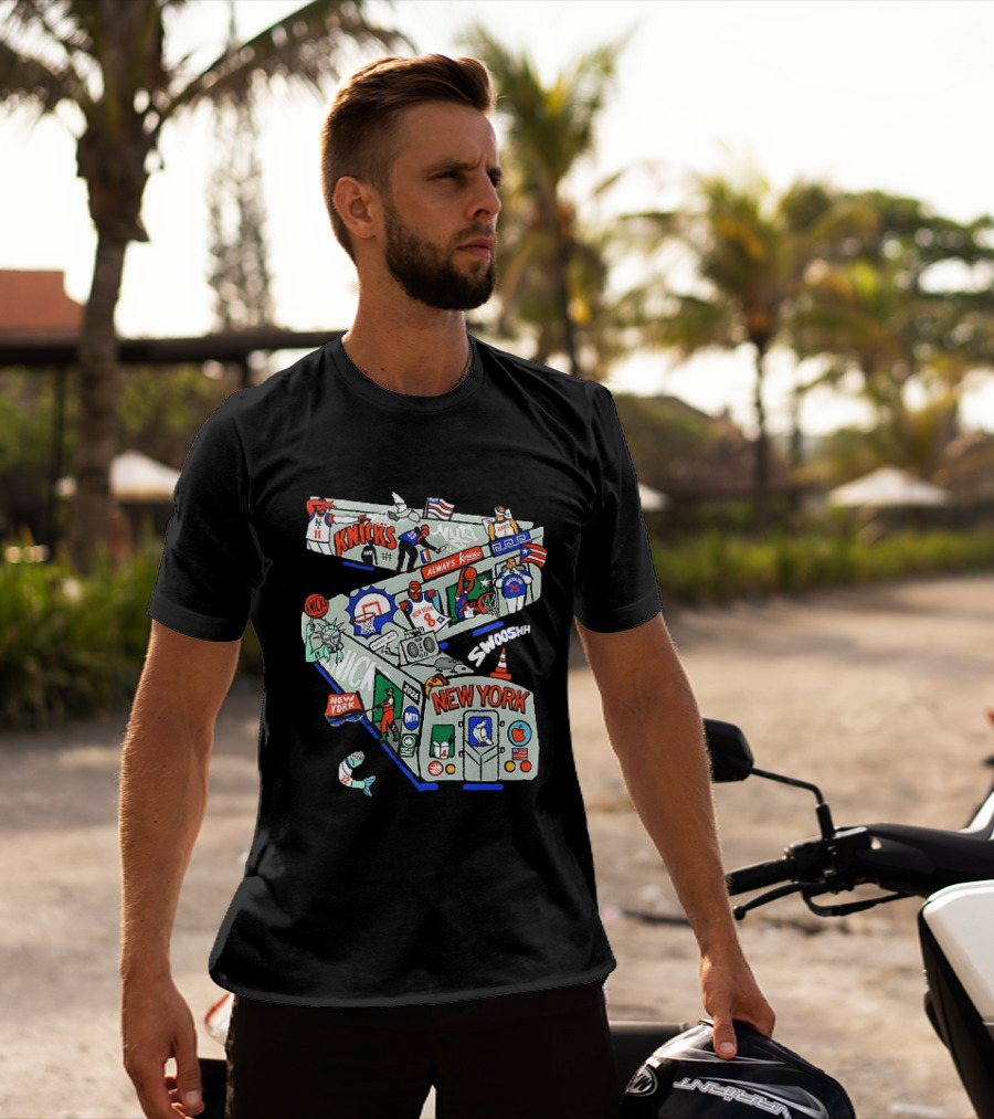 Knicks New York 2026 Jalen Brunson Josh Hart Spider Man Always Knicks Swooshh T-Shirt