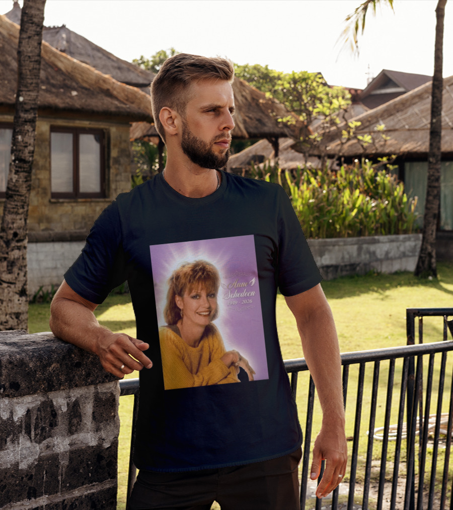 Anne Schedeen 1949 2026 Memorial Image With Angel Wings T-Shirt