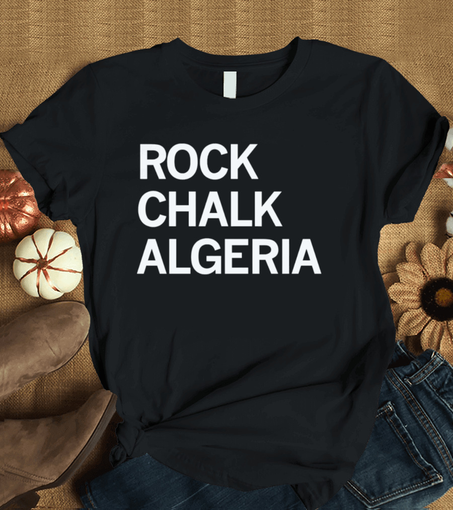 Rock Chalk Algeria Bold White T-Shirt