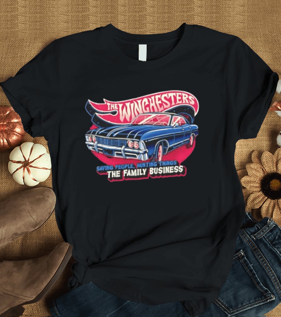 The WINGHESTERS Saving People Hunting Things The Family Business Supernatural Car T-Shirt