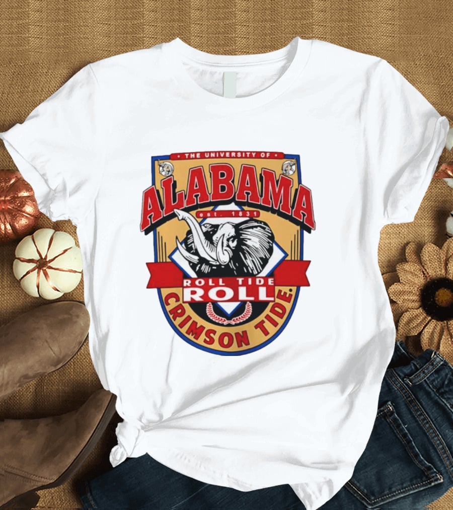 The University Of Alabama Crimson Tide Est 1831 Roll Tide Roll Elephants T-Shirt