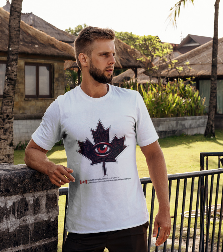 Digital Safety Commission Of Canada Maple Leaf Eye Circuitry T-Shirt