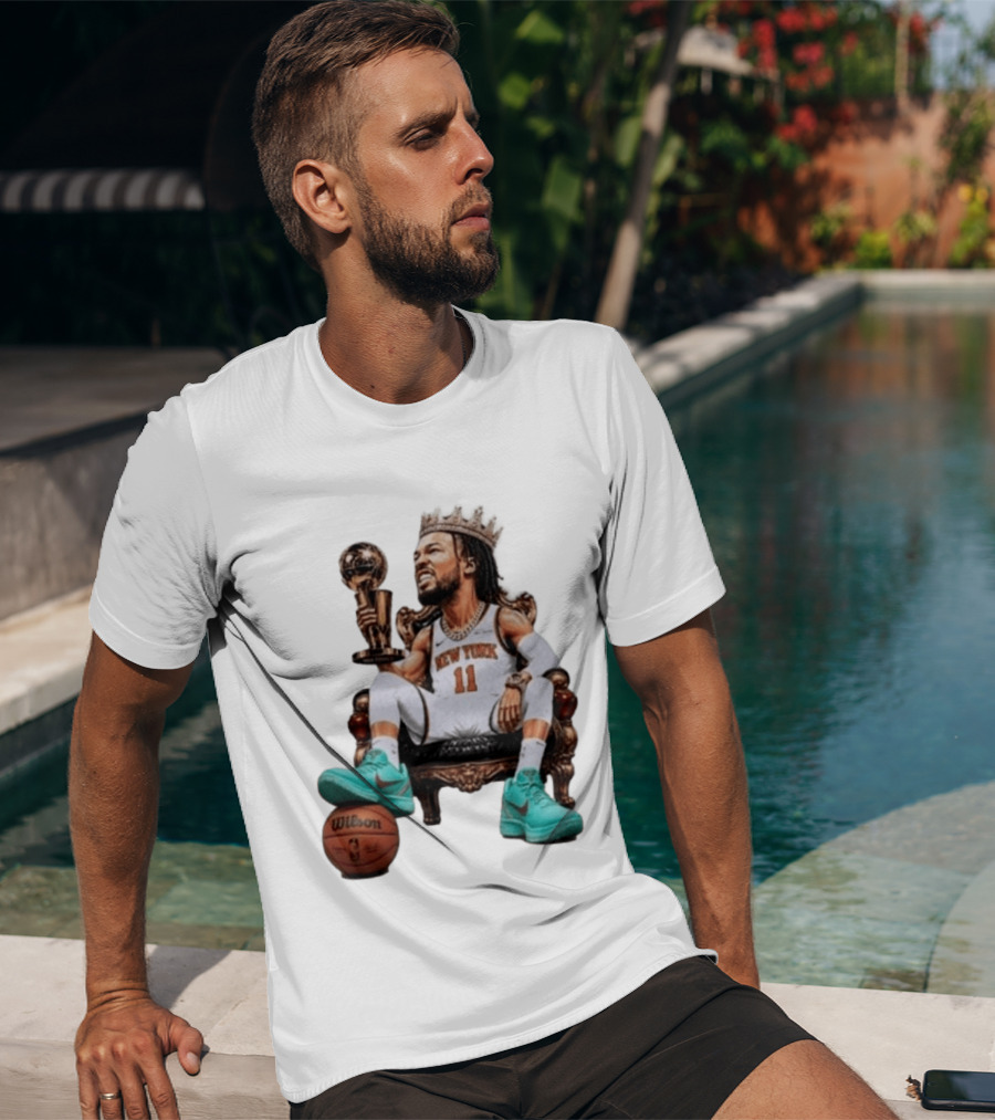 Jalen Brunson New York Crown Trophy Basketball Wilson T-Shirt