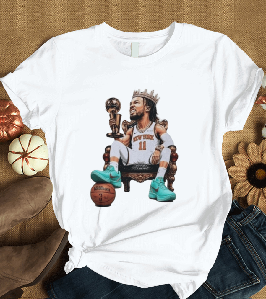 Jalen Brunson New York Crown Trophy Basketball Wilson T-Shirt