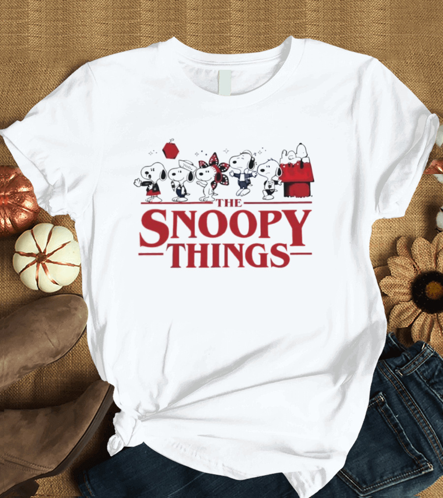 Snoopy Characters Inspired By Stranger Things Mashup T-Shirt