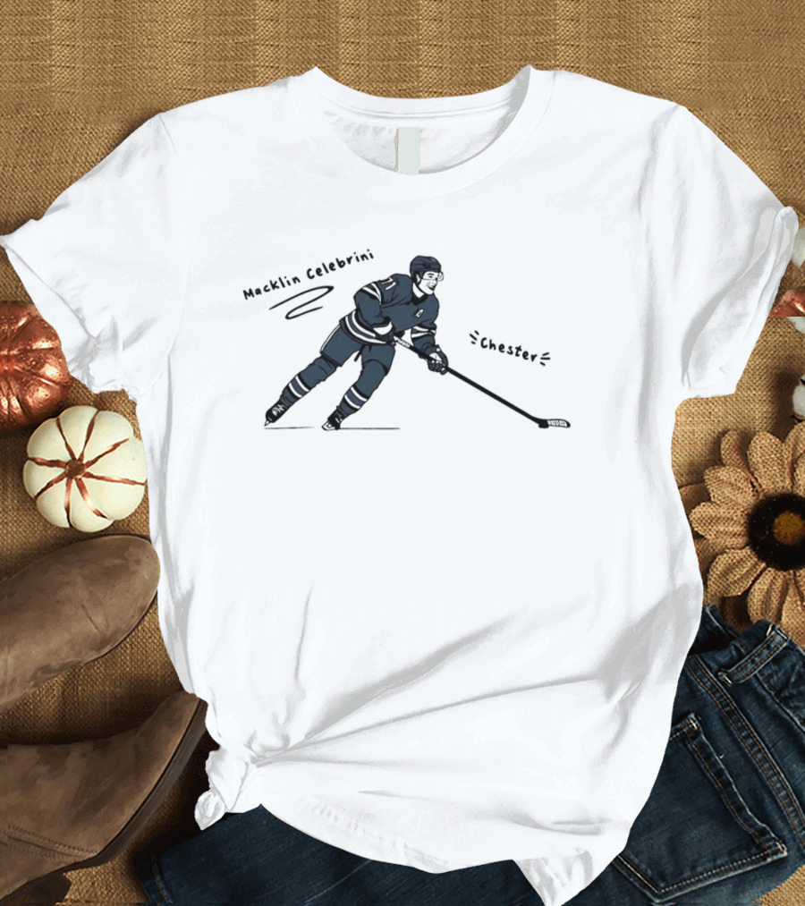 Macklin Celebrini San Jose Sharks Chester NHL Hockey Player T-Shirt