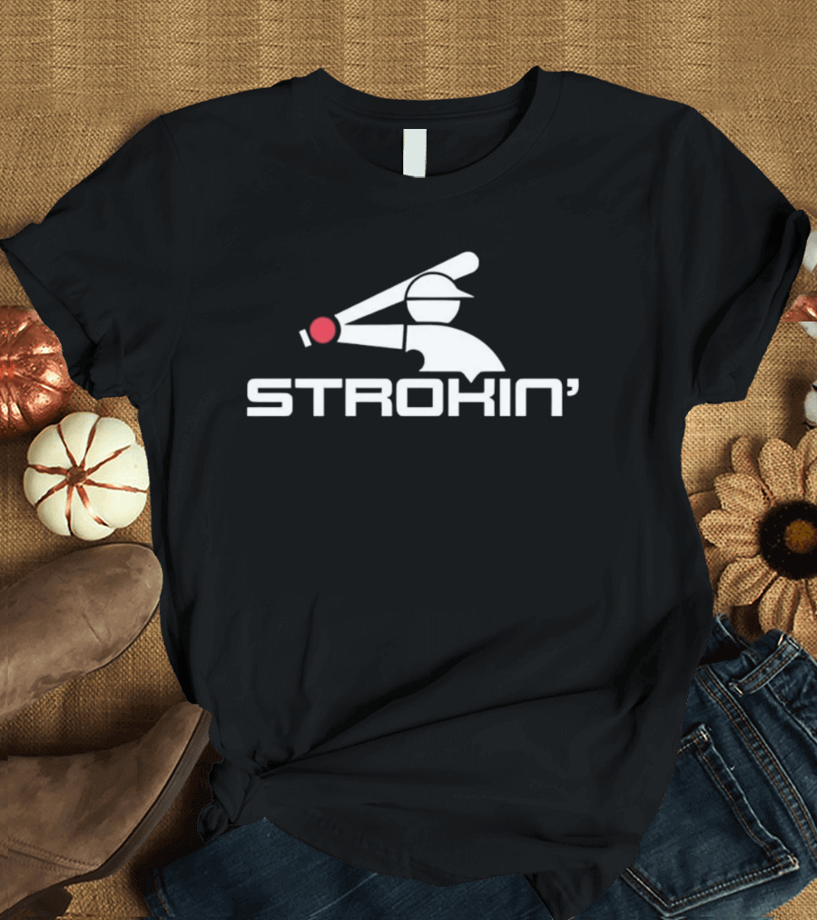 Davis Martin Strokin' Baseball Batter Icon With Cap And Bat T-Shirt