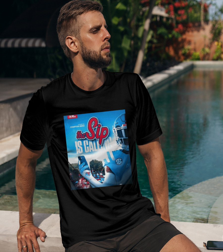 Ole Miss Rebels The Sip Is Calling Kamieon Compton Nero T-Shirt