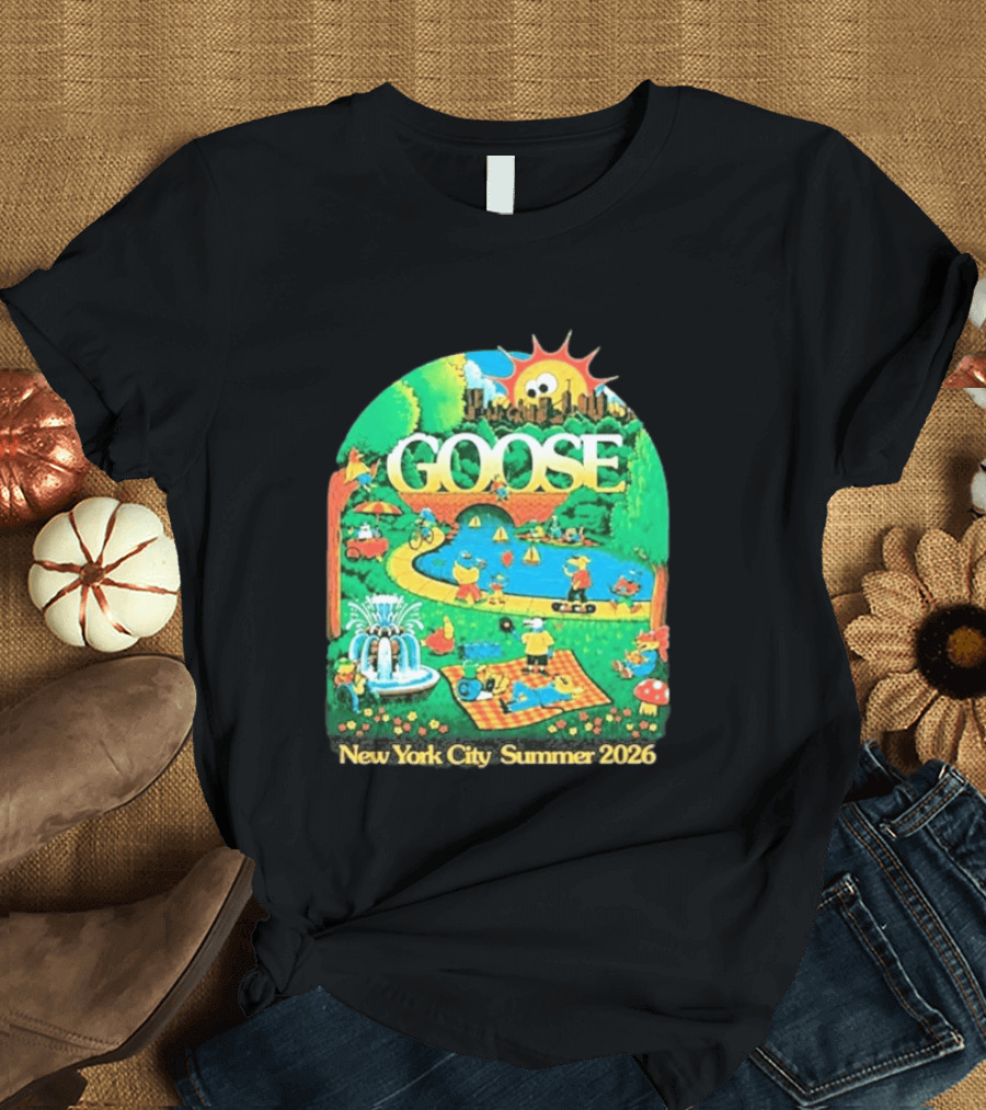 Goose New York City Central Park Summer 2026 Fun Scene T-Shirt