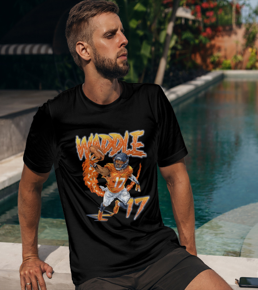 Waddle Number 17 Miami Football Player T-Shirt