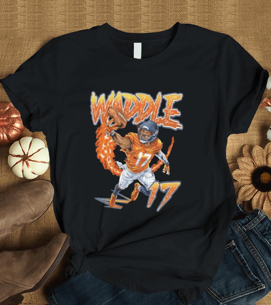 Waddle Number 17 Miami Football Player T-Shirt