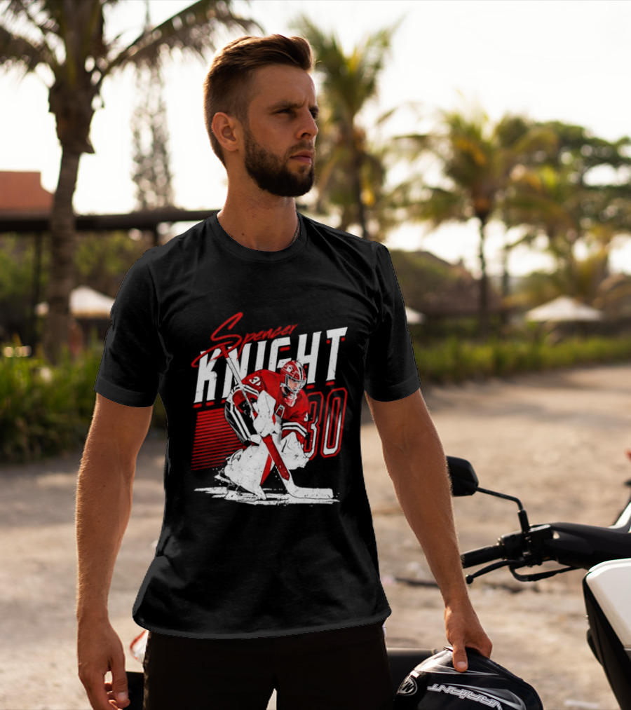 Florida Panthers Spencer Knight Number 30 NHL Stripes T-Shirt