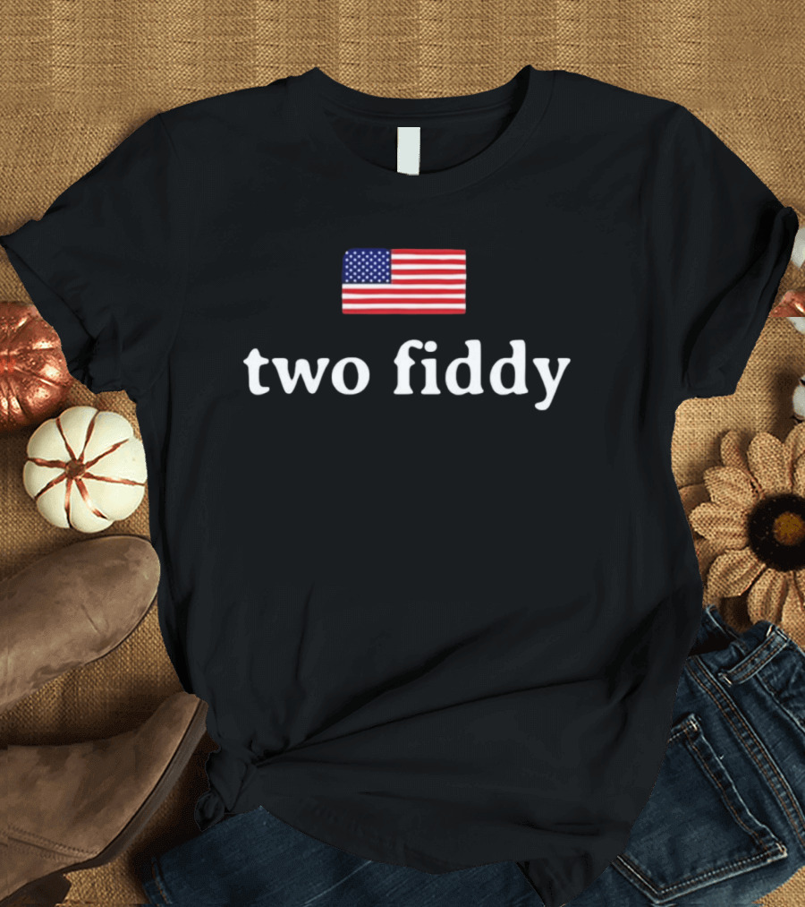 Two Fiddy American Flag Crusher Lite Shrunken T-Shirt