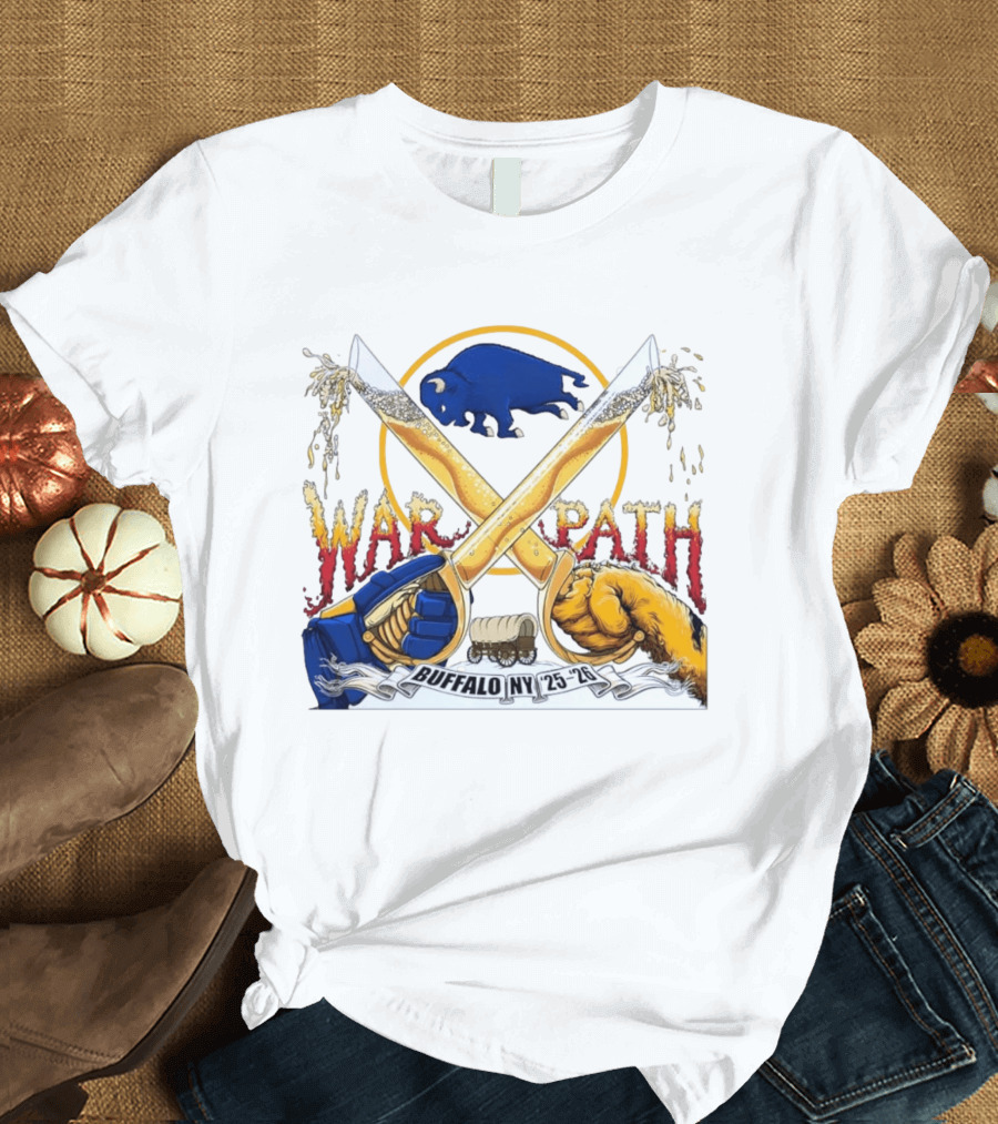 Buffalo NY War Path 25 26 Crossed Beer Sabers Sabres T-Shirt