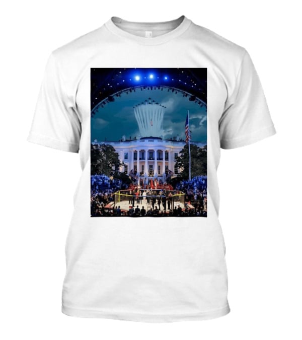White House MMA Octagon Event Flyover American Flag Patriotic Display T-Shirt