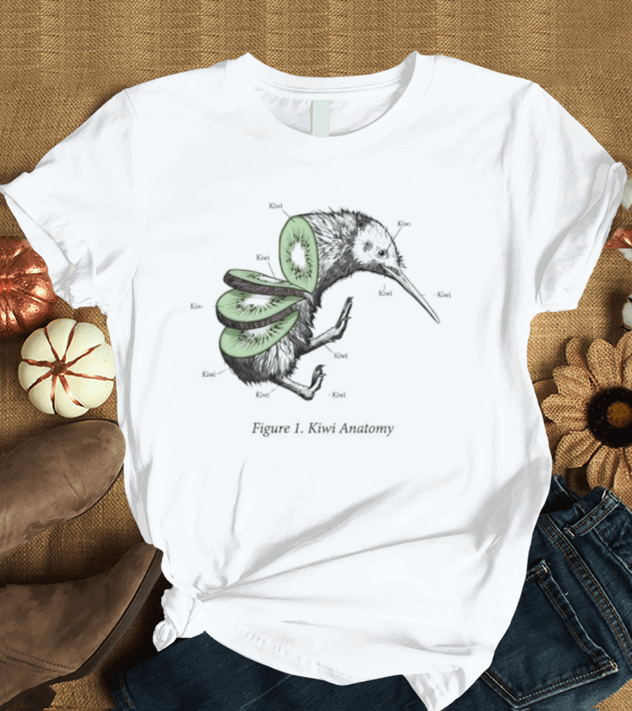 Kiwi Bird Kiwi Fruit Biology Anatomy Humor Nature Science Novelty Cute Insect Wings T-Shirt
