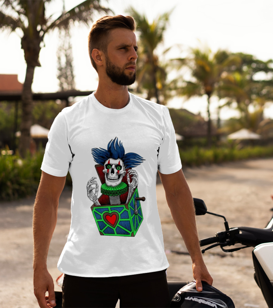 Powell Peralta Chris Hiett Skull Jack In The Box Clown Image T-Shirt