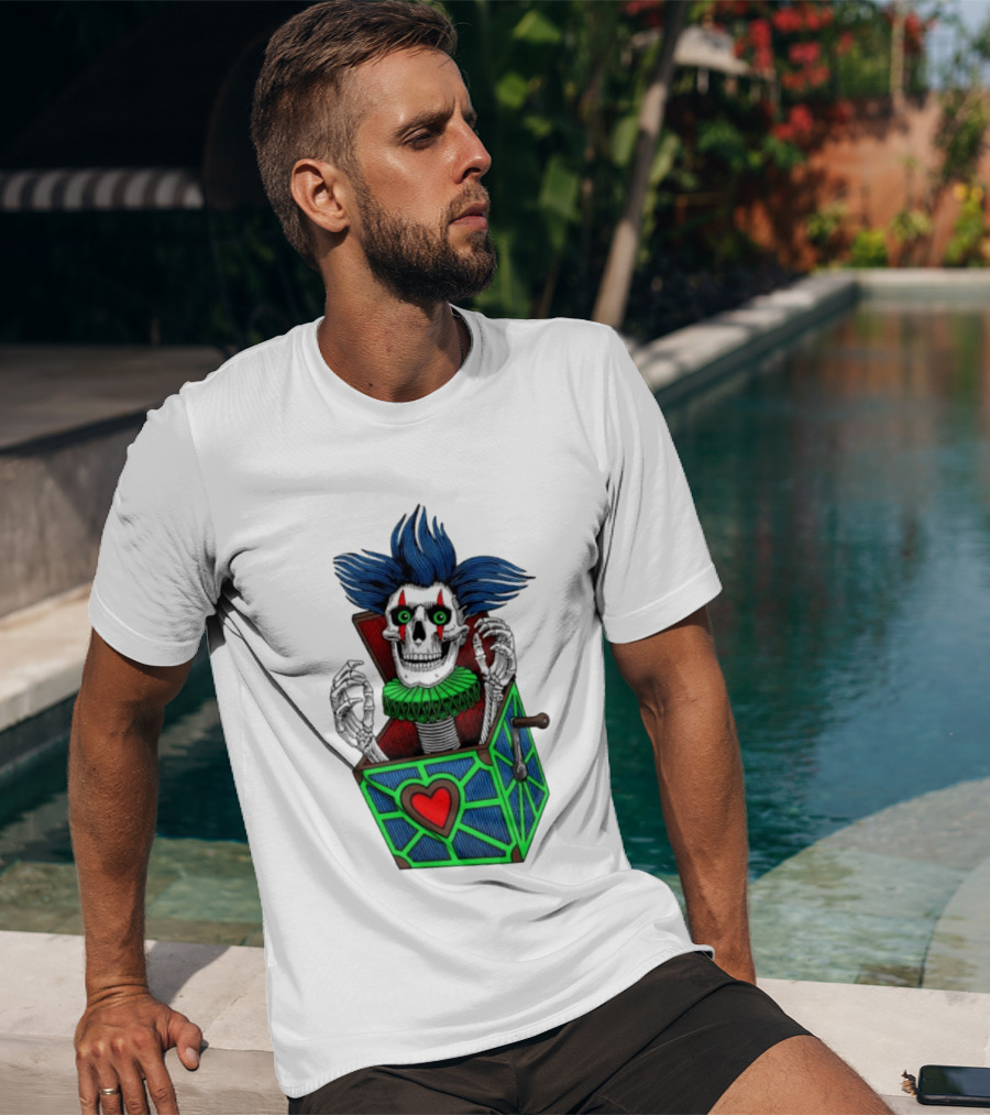 Powell Peralta Chris Hiett Skull Jack In The Box Clown Image T-Shirt