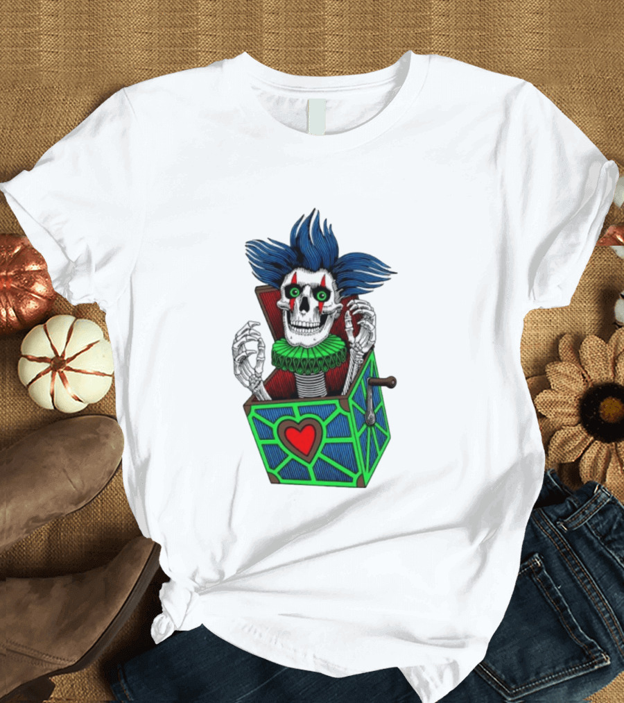 Powell Peralta Chris Hiett Skull Jack In The Box Clown Image T-Shirt