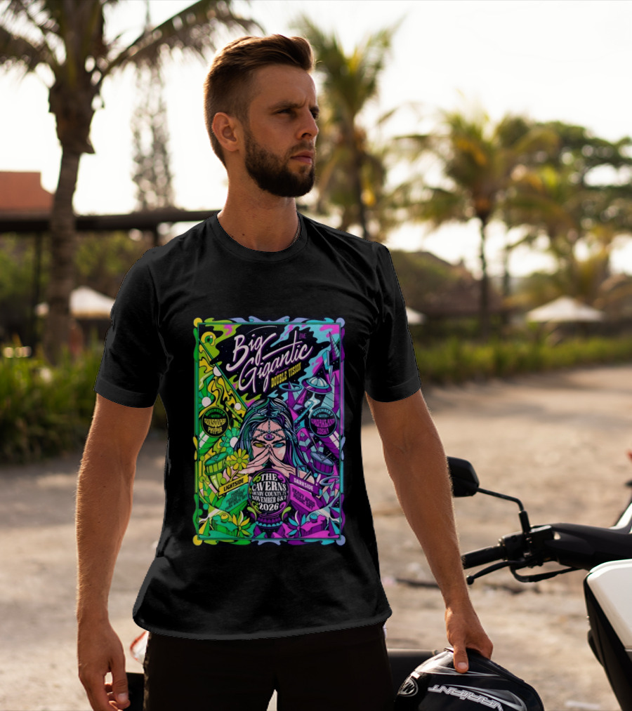 Big Gigantic Double Vision Live Nov 6 7 2026 The Caverns Pelham TN Sunsquabi Phyphr Smokeland Zoska T-Shirt