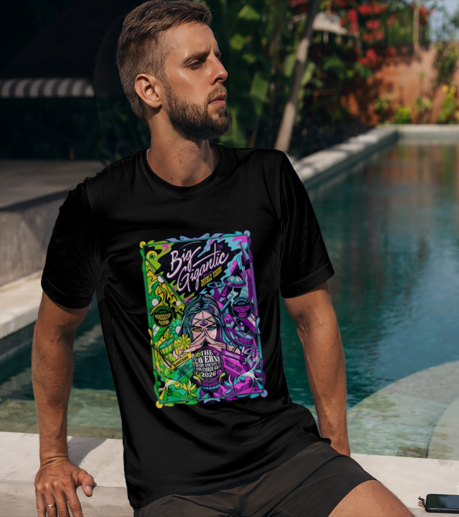 Big Gigantic Double Vision Live Nov 6 7 2026 The Caverns Pelham TN Sunsquabi Phyphr Smokeland Zoska T-Shirt