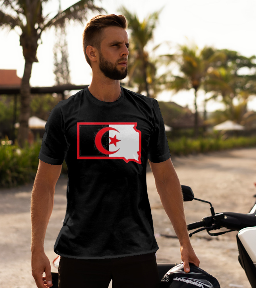 Lawrence Of Algeria South Dakota Flag Shape Crescent Star T-Shirt