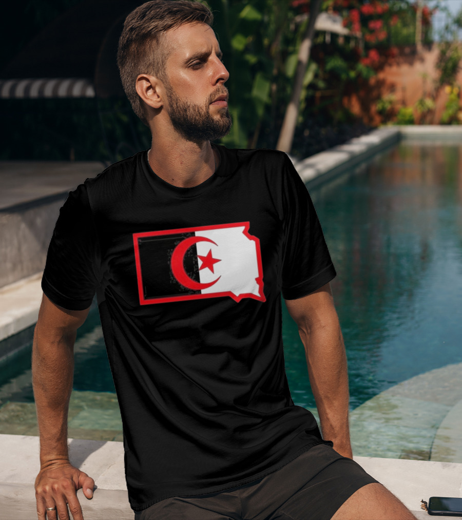 Lawrence Of Algeria South Dakota Flag Shape Crescent Star T-Shirt