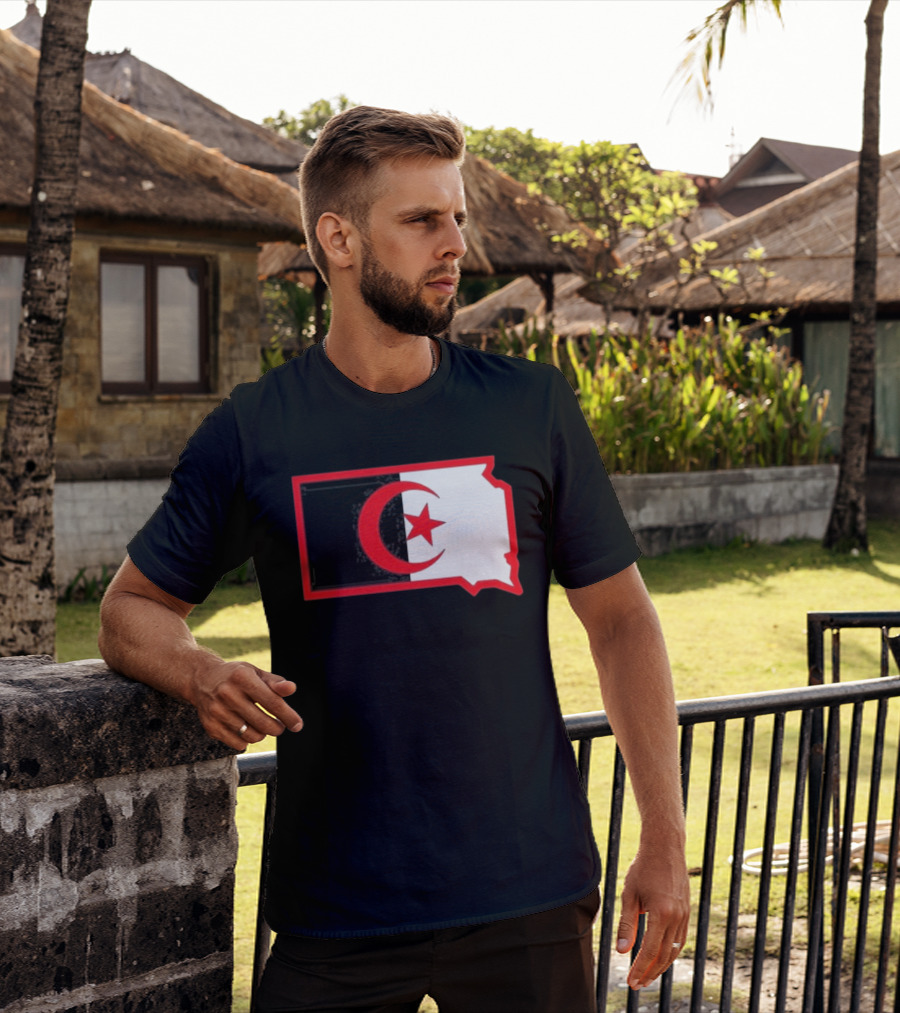 Lawrence Of Algeria South Dakota Flag Shape Crescent Star T-Shirt