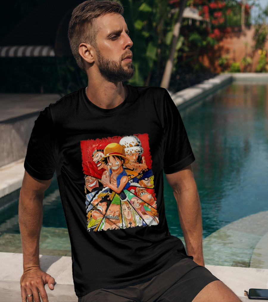 One Piece Luffy Kid Law Blackbeard Zoro Hawkins Drake Apoo Killer Bonney Ensemble T-Shirt
