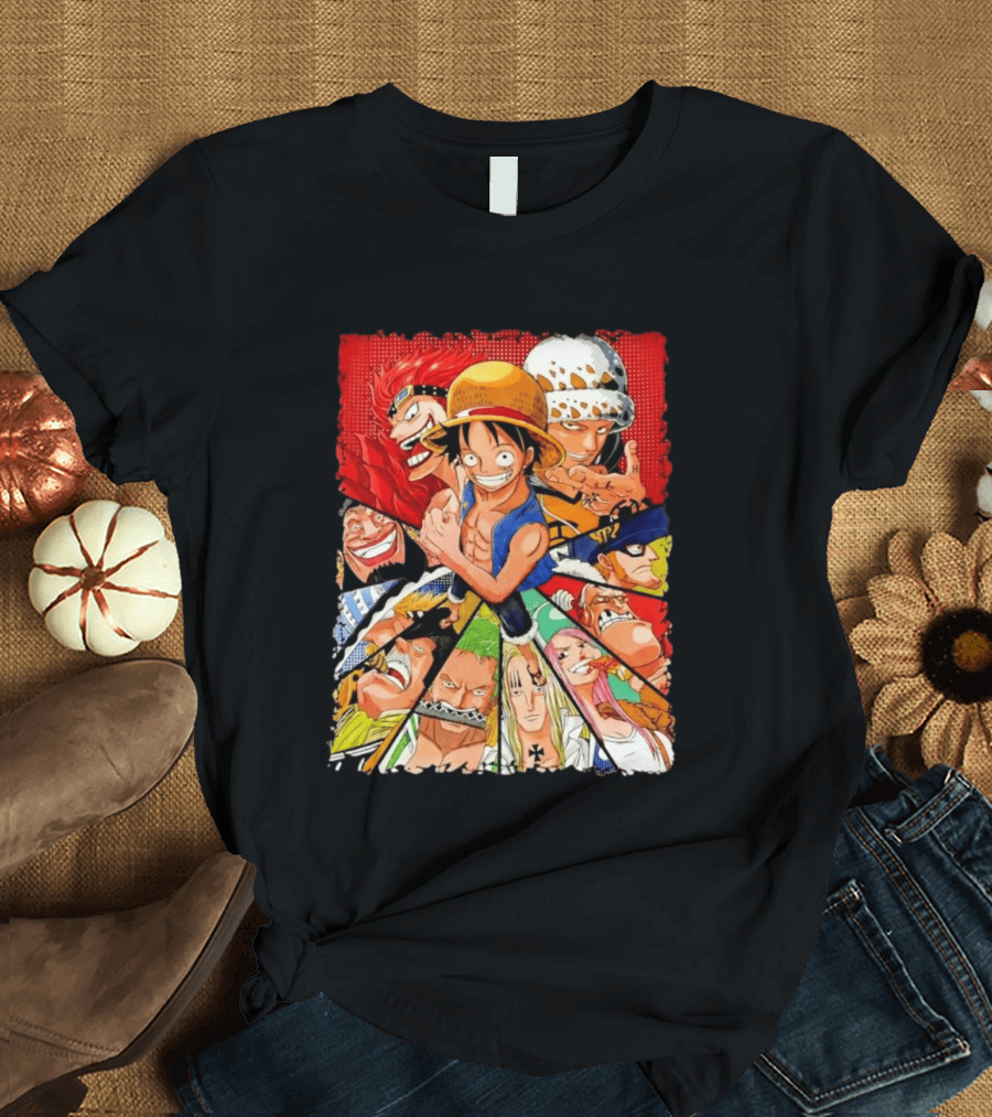 One Piece Luffy Kid Law Blackbeard Zoro Hawkins Drake Apoo Killer Bonney Ensemble T-Shirt
