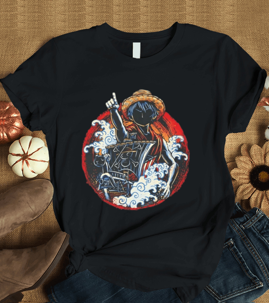 One Piece Monkey D Luffy And Going Merry Adventure Voyage T-Shirt