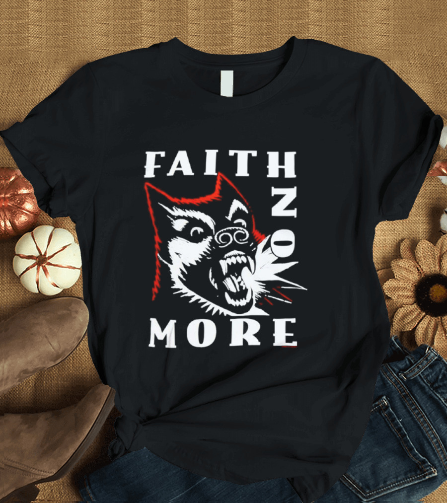 Faith No More Dog Graphic Bold Red White Band T-Shirt