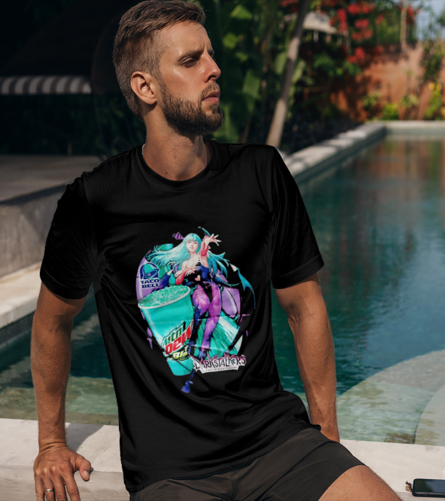 Morrigan Aensland Darkstalkers Taco Bell Mountain Dew Baja Blast Resurrection T-Shirt