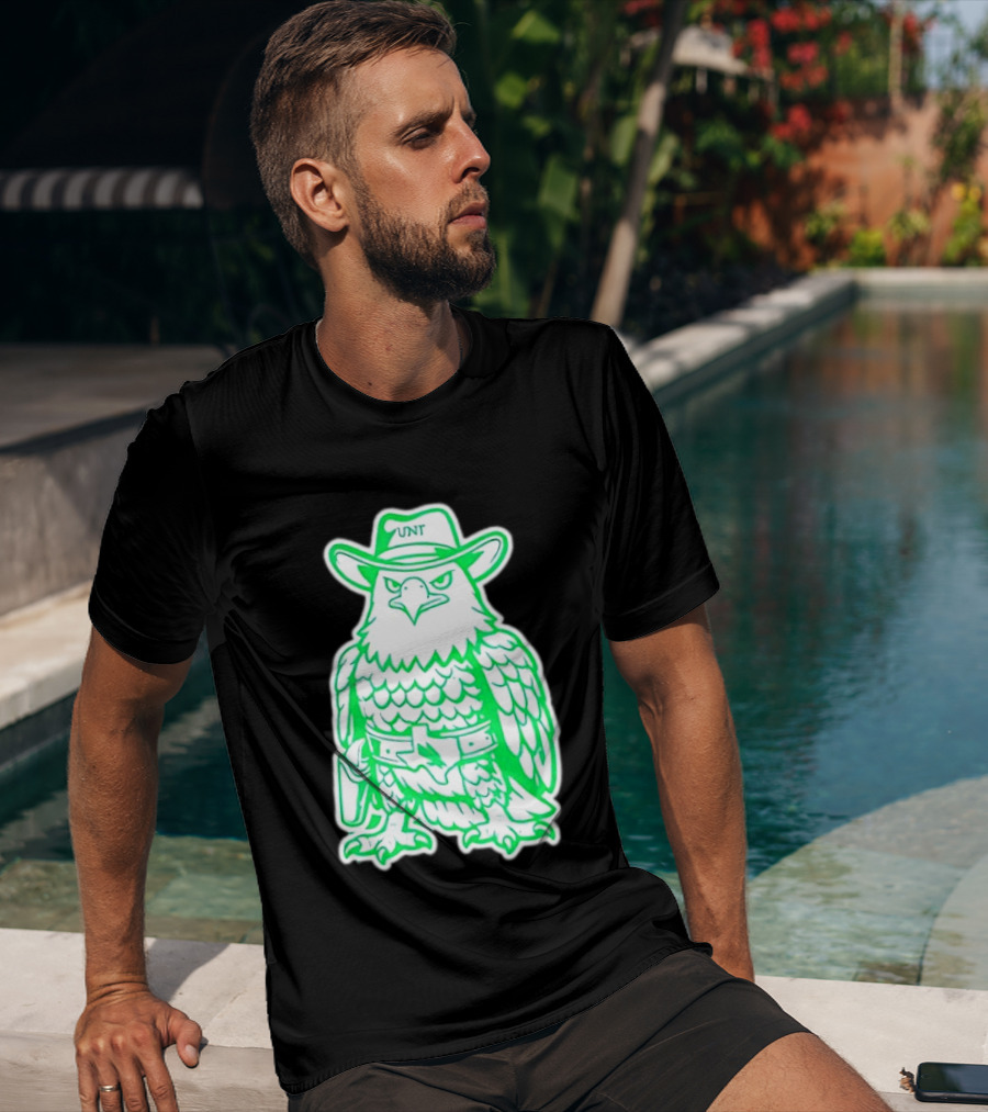 North Texas Mean Green Eagle UNT Cowboy Hat T-Shirt