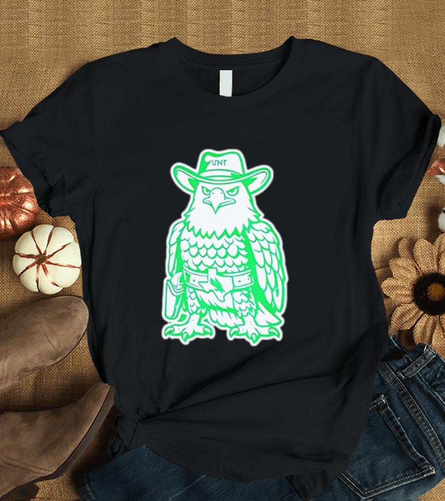 North Texas Mean Green Eagle UNT Cowboy Hat T-Shirt