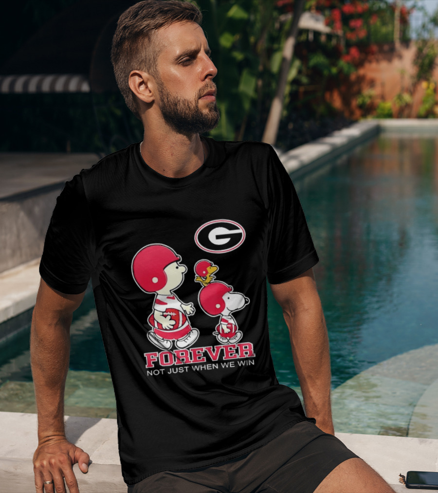Peanuts Characters Georgia Bulldogs Forever Not Just When We Win T-Shirt