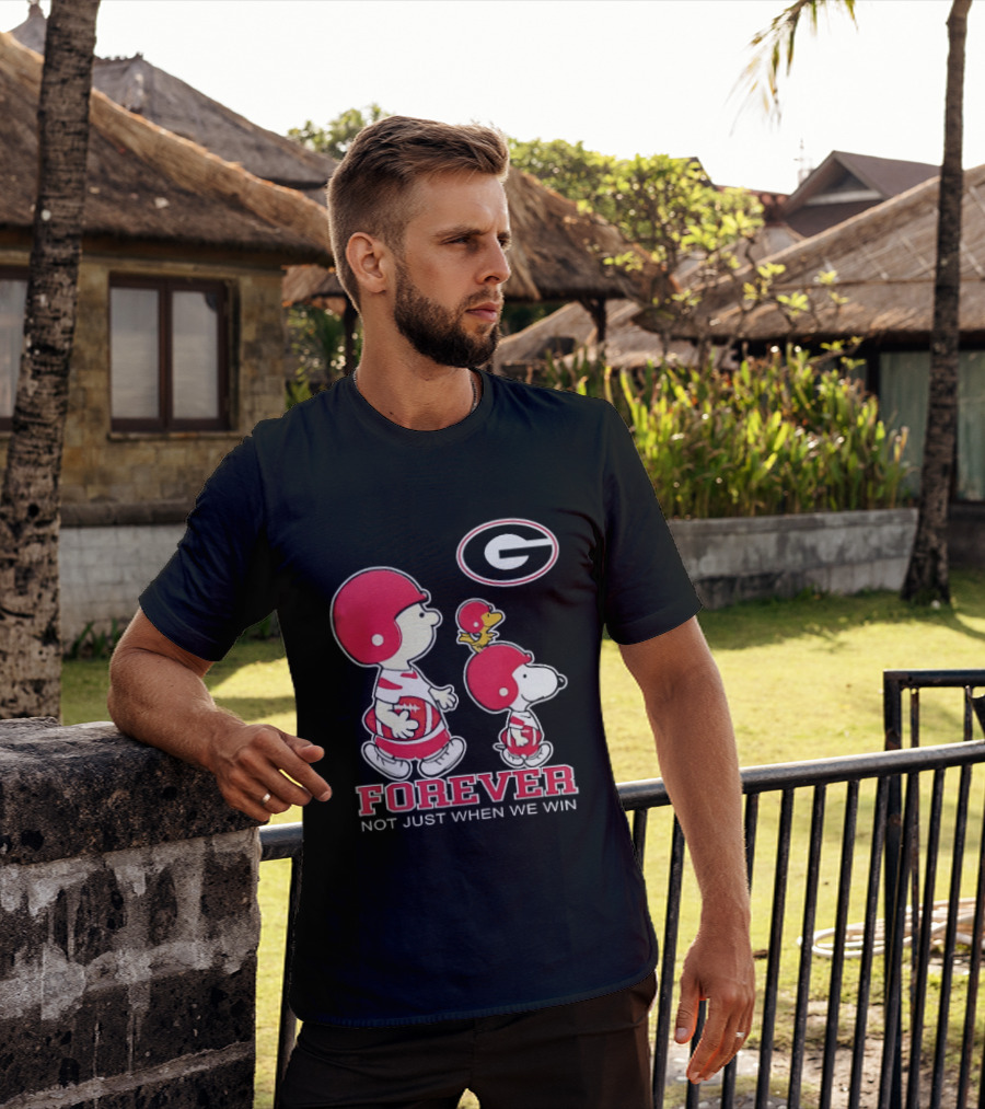 Peanuts Characters Georgia Bulldogs Forever Not Just When We Win T-Shirt