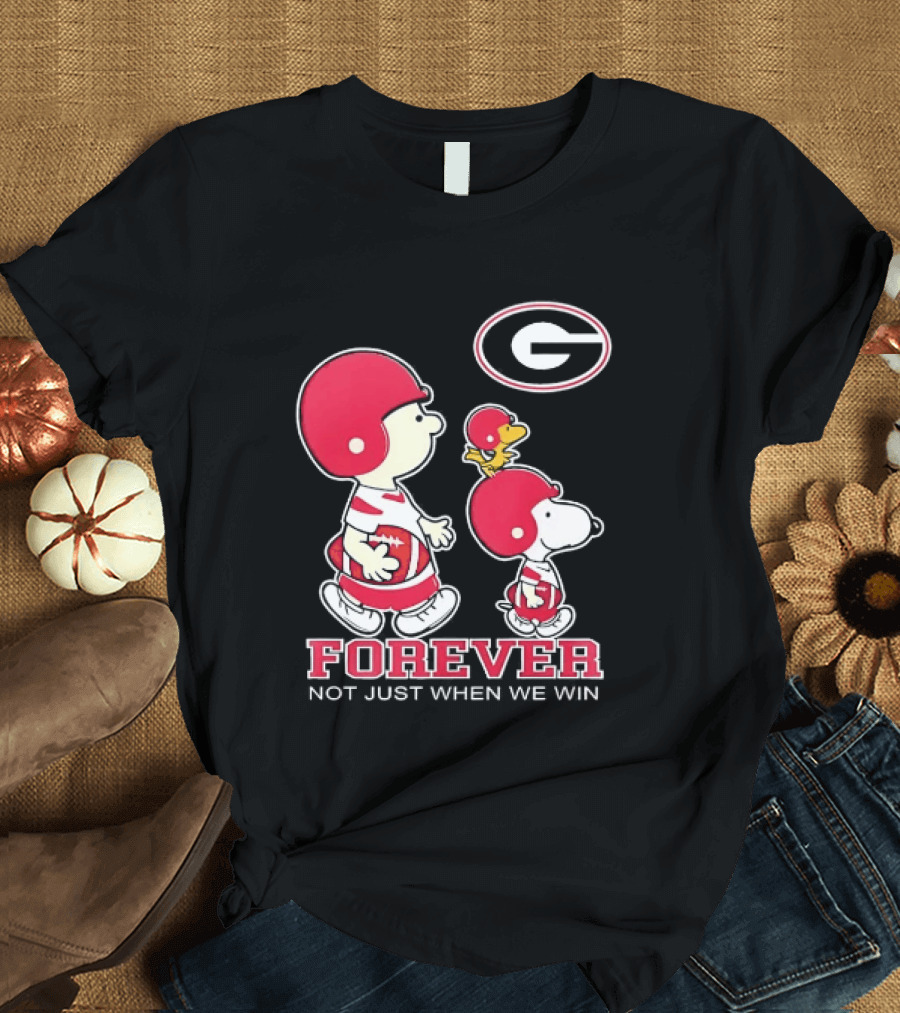 Peanuts Characters Georgia Bulldogs Forever Not Just When We Win T-Shirt