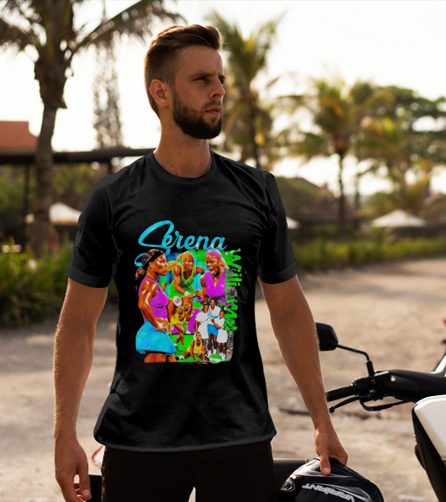 Serena Williams Vibrant Tennis Champion Collage T-Shirt