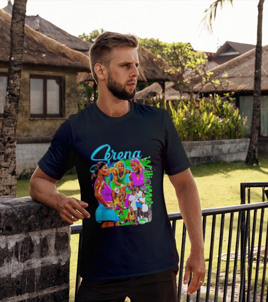 Serena Williams Vibrant Tennis Champion Collage T-Shirt