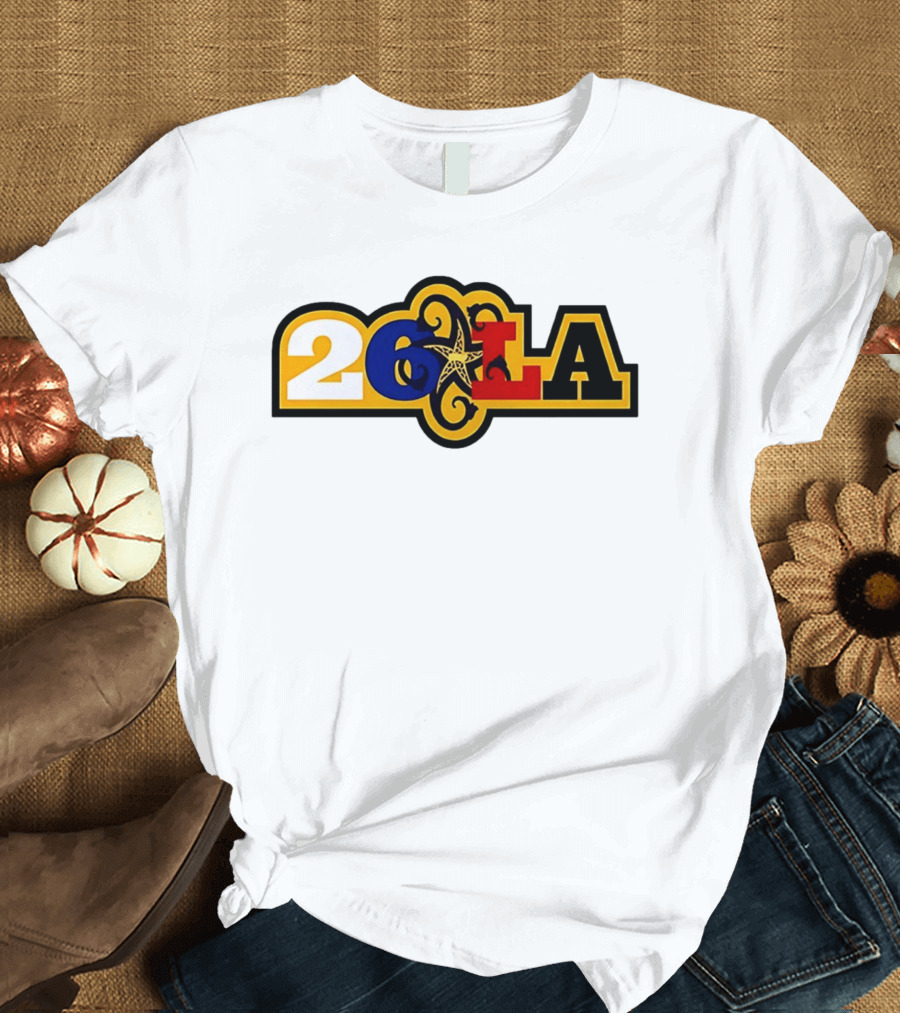 26 LA Bricks And Wood Los Angeles Lakers Stylized T-Shirt