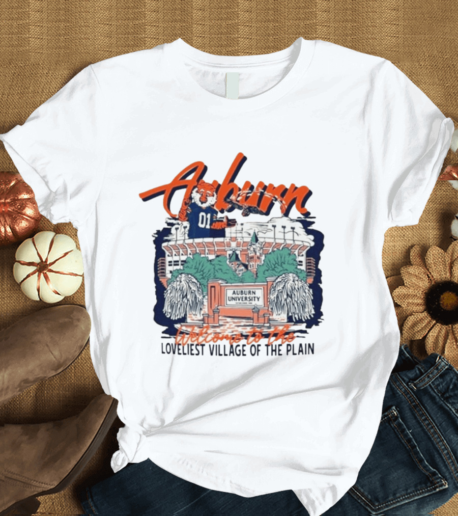 Auburn University Welcome Loveliest Village Of The Plain T-Shirt