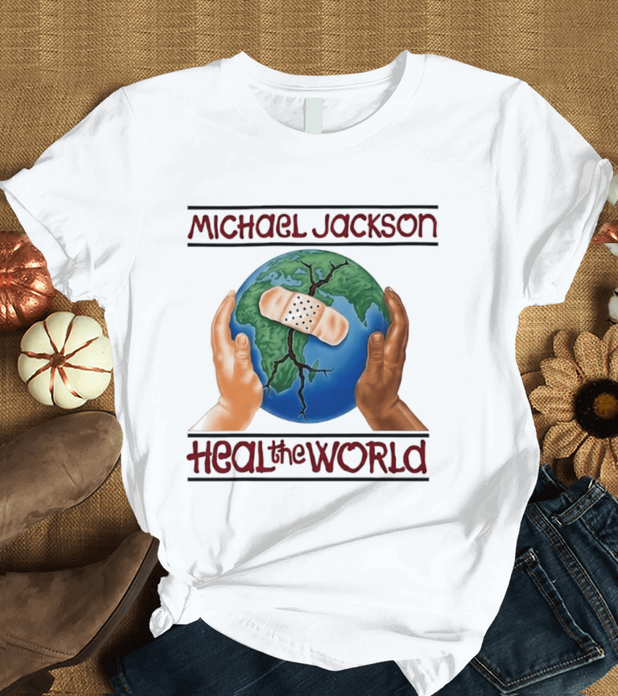Michael Jackson Heal The World Earth Bandage Hands T-Shirt