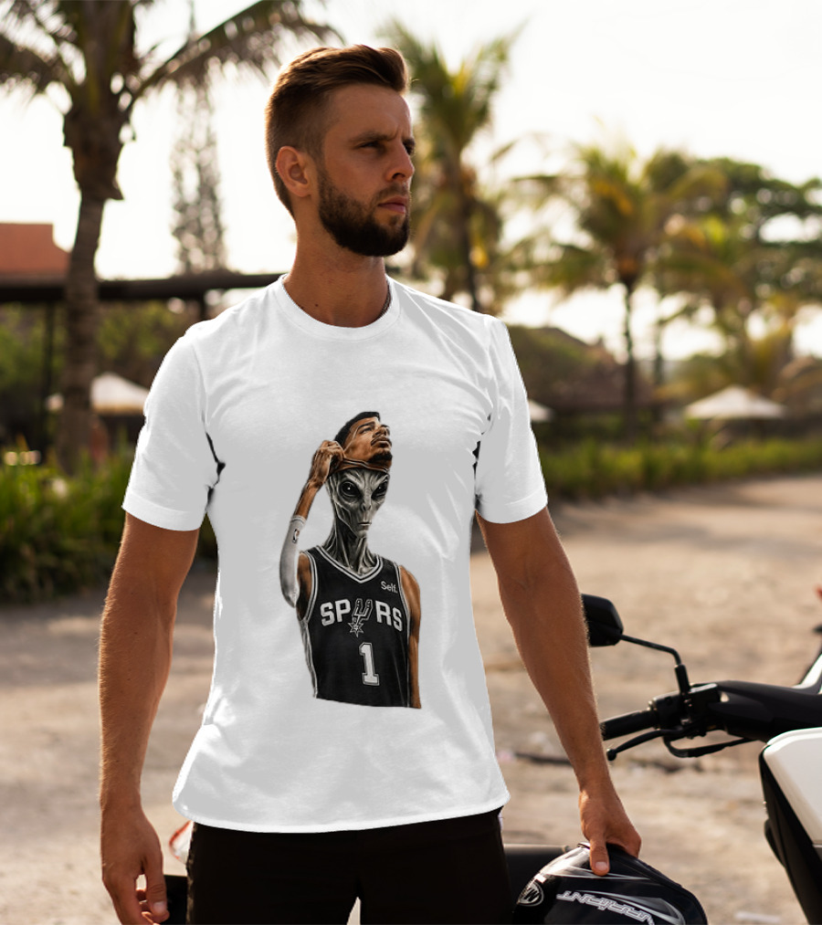 Wembanyama Spurs Alien Takeover Face Reveal Self 1 T-Shirt
