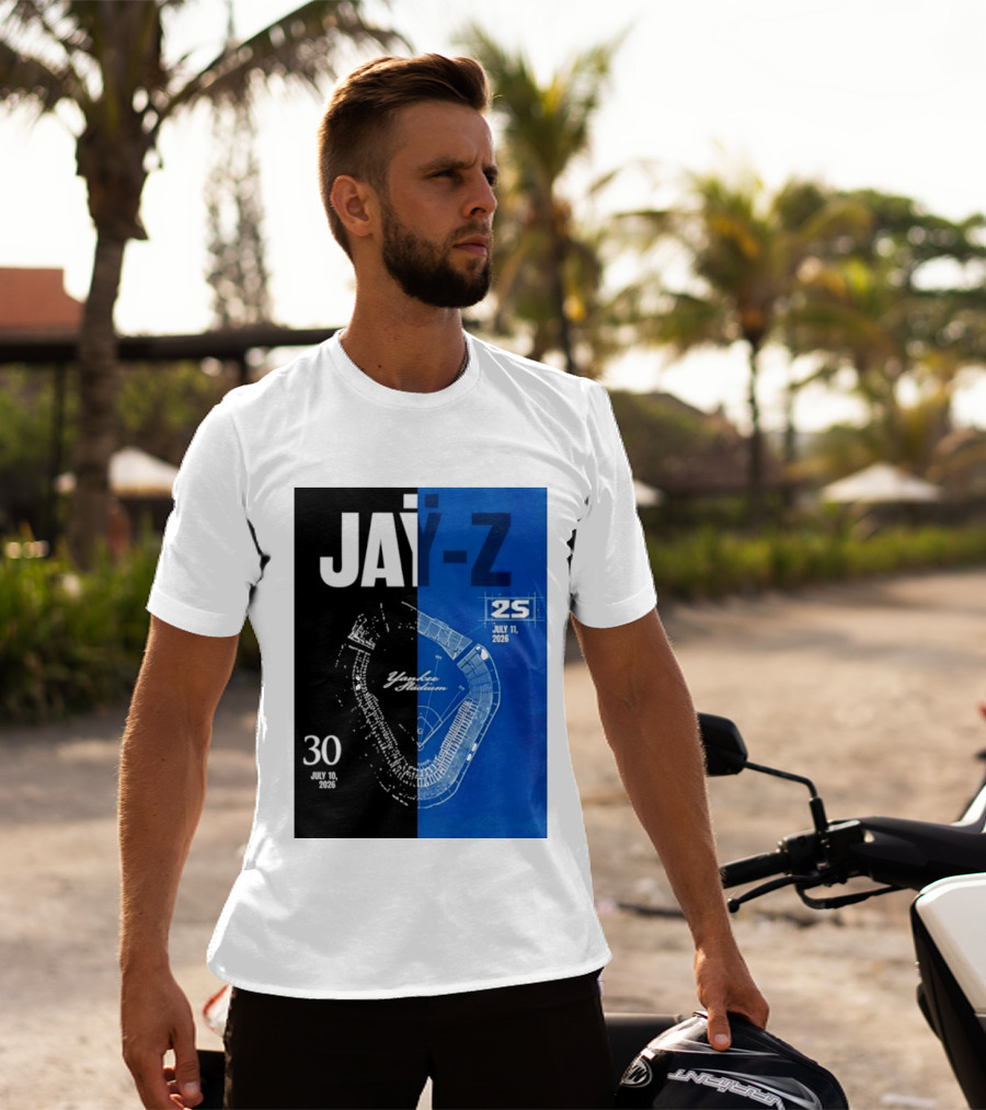 Jay Z Yankee Stadium July 10 11 2026 Celebration With Map Blueprint T-Shirt