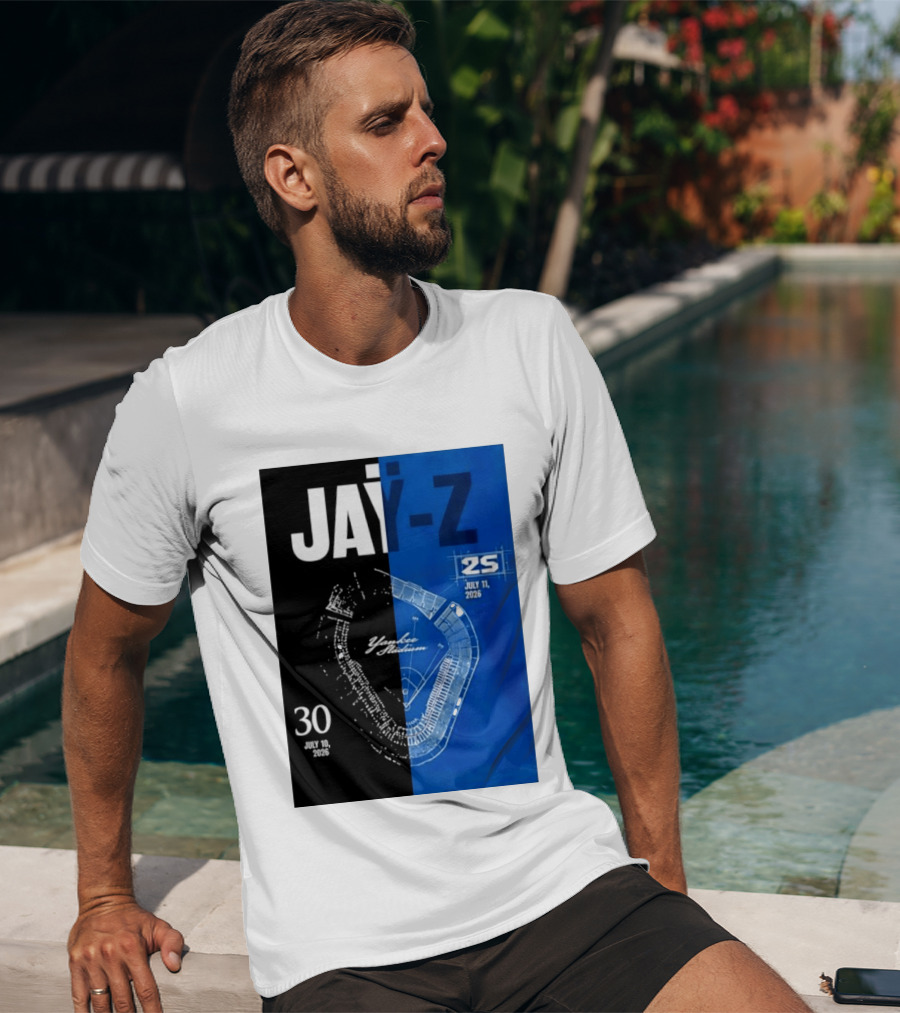 Jay Z Yankee Stadium July 10 11 2026 Celebration With Map Blueprint T-Shirt