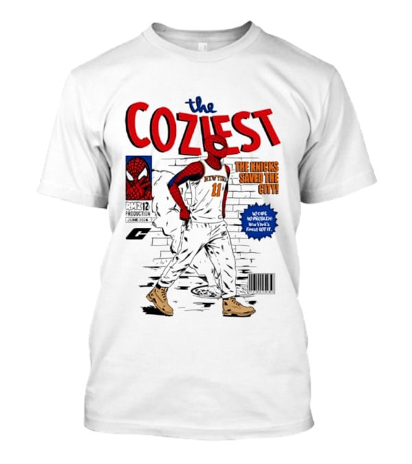 The Coziest Spider Man New York Knicks 01 The Knicks Saved The City No Cape No Problem T-Shirt