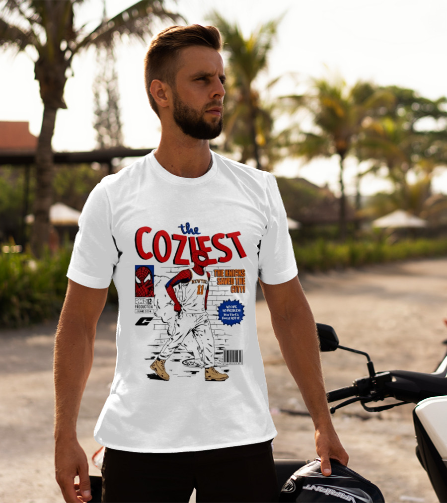 The Coziest Spider Man New York Knicks 01 The Knicks Saved The City No Cape No Problem T-Shirt