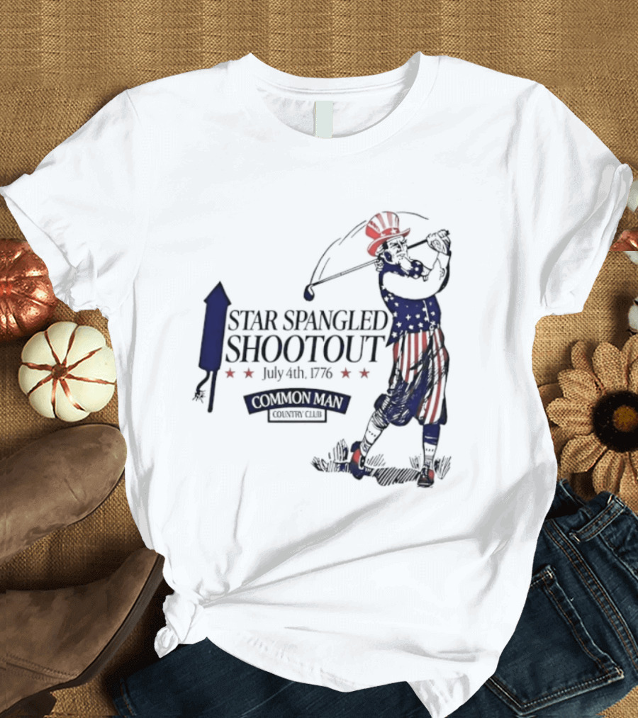 Star Spangled Shootout Common Man Country Club Patriotic Golfer T-Shirt