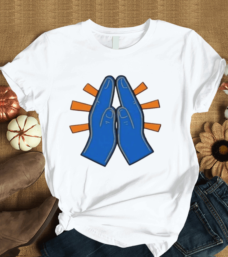 Please Just Make It All Worth It Blue Praying Hands Emoji T-Shirt